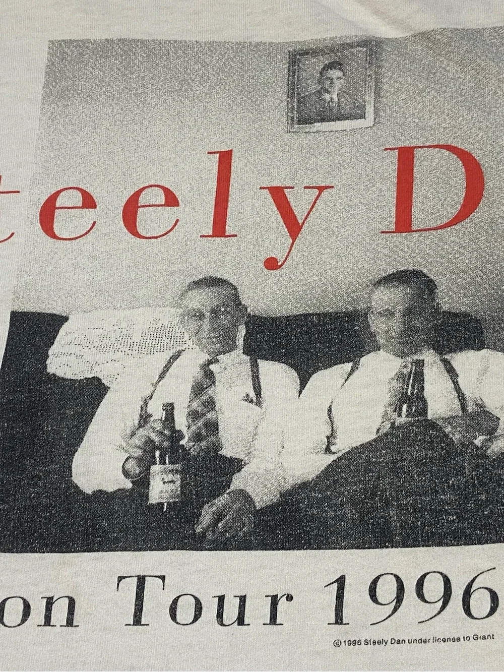 Vintage Steely Dan Tour 1996 Black & White Photo Giant Concert Tee Men's XL